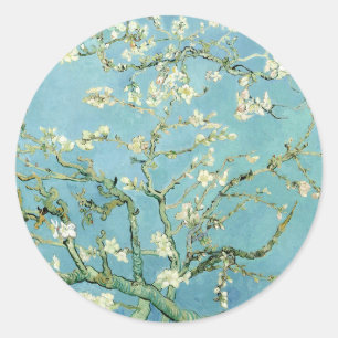 Sticker Rond White almond blossom by Vincent Van Gogh
