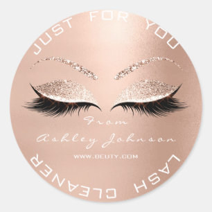Sticker Rond White Beauty Salon Parties scintillant Rose Gold L