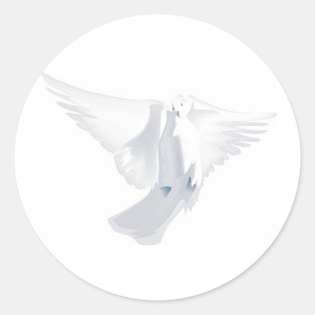 Sticker Rond White Dove in Flight Image (Devant)