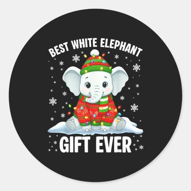 Sticker Rond White Elephant Pjs For Adults Under 15 20  (Devant)