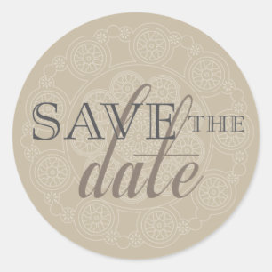 Sticker Rond White Lace Doily Enregistrer la date Mariage Stick