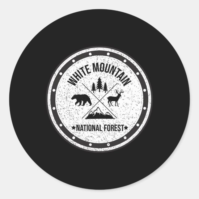 Sticker Rond White Mountain National Forest New Hampshire Maine (Devant)