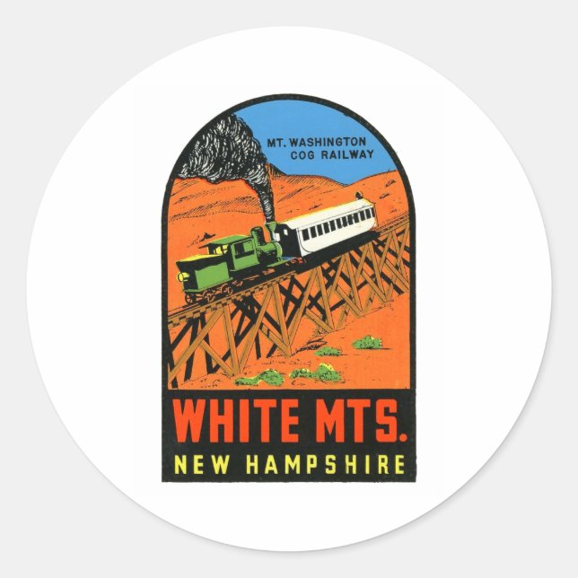 Sticker Rond White Mountains New Hampshire _1  (Devant)