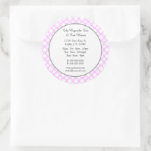 White Polka Dots on Pink Small Business Custom