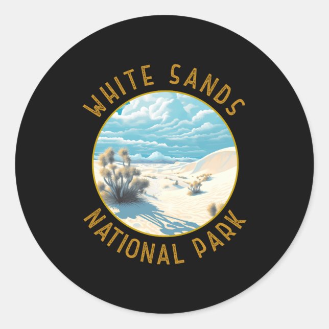 Sticker Rond White Sands National Park Distressed Circle  (Devant)
