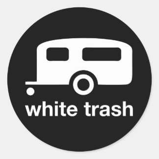 Sticker Rond White Trash icône de remorque - parc de remorques