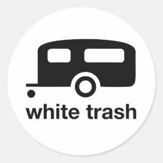 Sticker Rond White Trash icône de remorque - parc de remorques