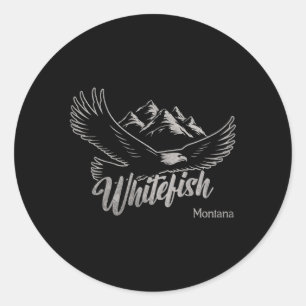 Sticker Rond Whitefish Montana Mountains Randonnée plein air