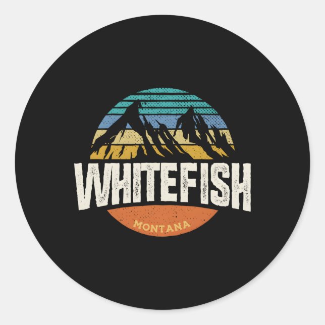 Sticker Rond Whitefish Montana Outdoor (Devant)