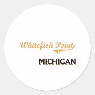 Sticker Rond Whitefish Point Classique du Michigan