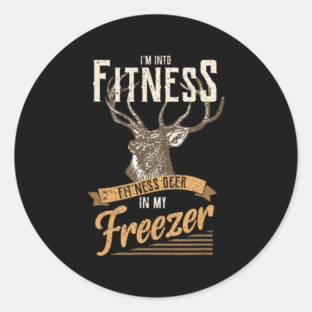 Sticker Rond Whitetail Buck Fun Deer Chasse Saison Je suis dans (Devant)