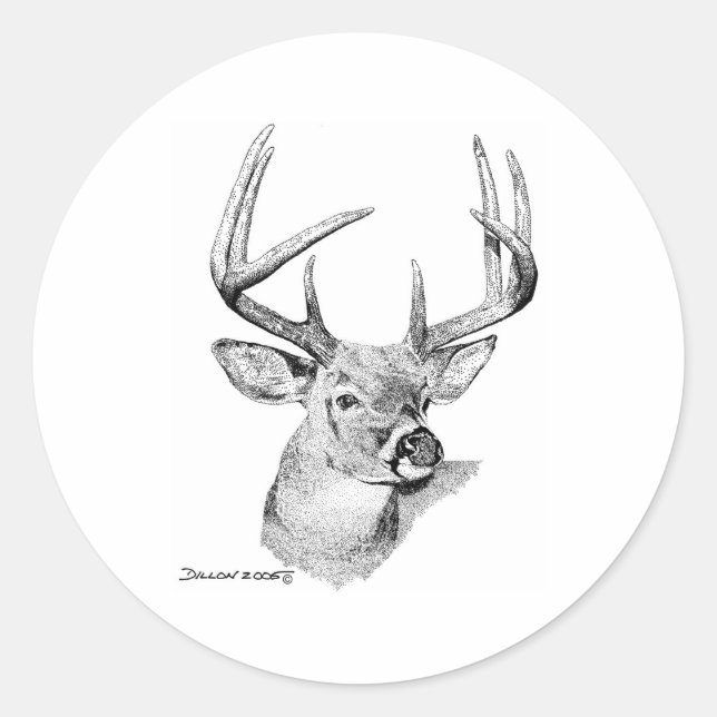 Sticker Rond Whitetail Deer (Devant)