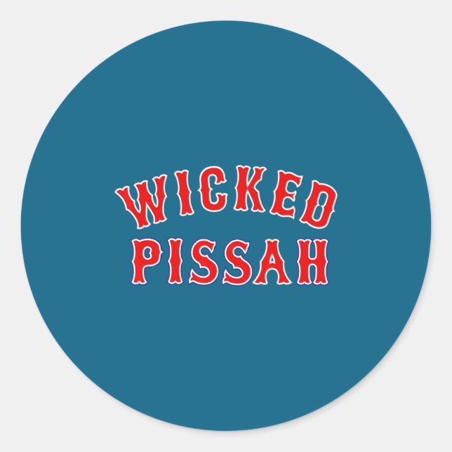 Sticker Rond Wicked Ah Er Boston New England Southie _1  (Devant)