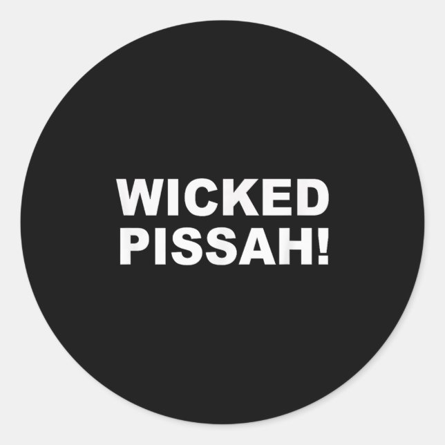 Sticker Rond Wicked Ah! Funny Awesome Er New England  (Devant)
