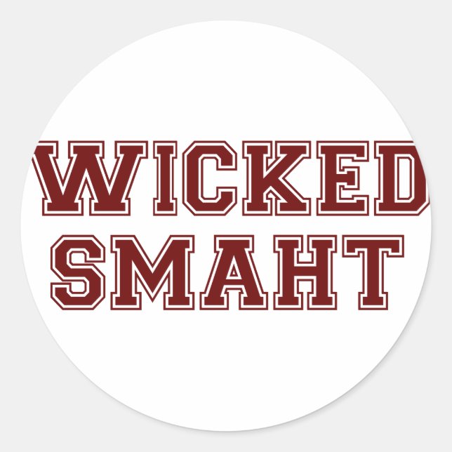 Sticker Rond Wicked Smart (Smaht) College Boston (Devant)