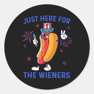 Sticker Rond Wieners du 4 juillet Drapeau américain Patriotique