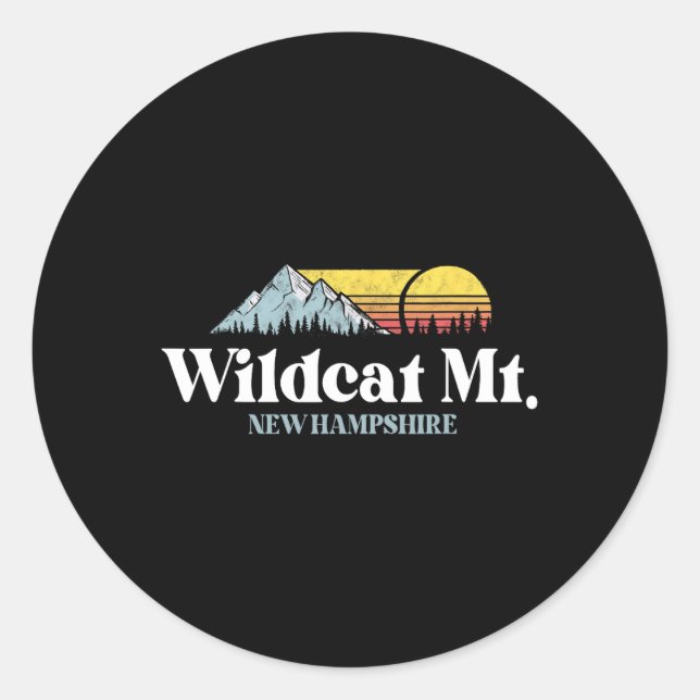 Sticker Rond Wilat Mountain, New Hampshire, Ski Slopes Snowboar (Devant)