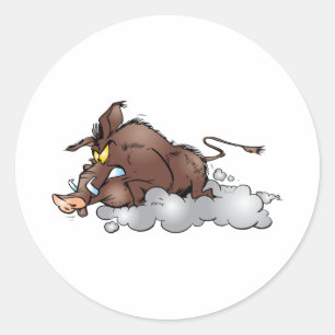 Sticker Rond Wild Boar
