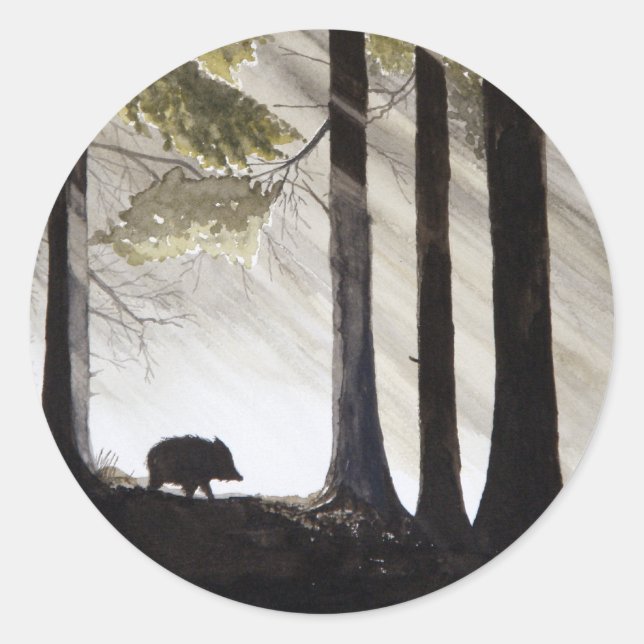 Sticker Rond Wild Boar (Devant)