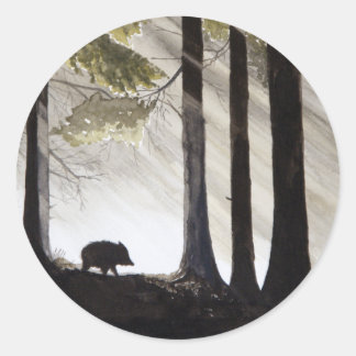 Sticker Rond Wild Boar