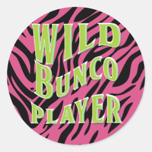 Sticker Rond Wild Bunco Player Design graphique