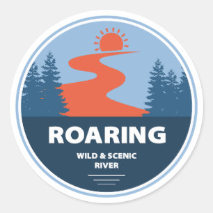Sticker Rond Wild et rivière Pittoresque Oregon