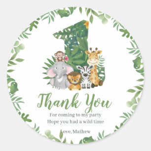Sticker Rond Wild One Baby 1er Anniversaire Jungle Safari