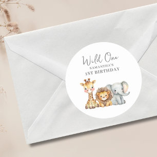 Sticker Rond Wild One Safari 1er anniversaire