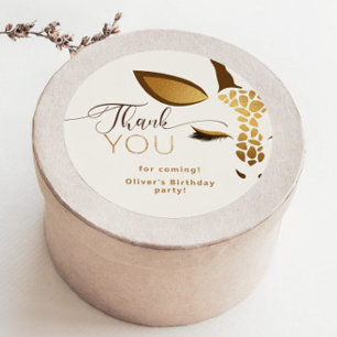 Sticker Rond Wild one Safari anniversaire merci