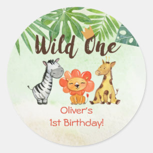Sticker Rond Wild One, Safari premier anniversaire