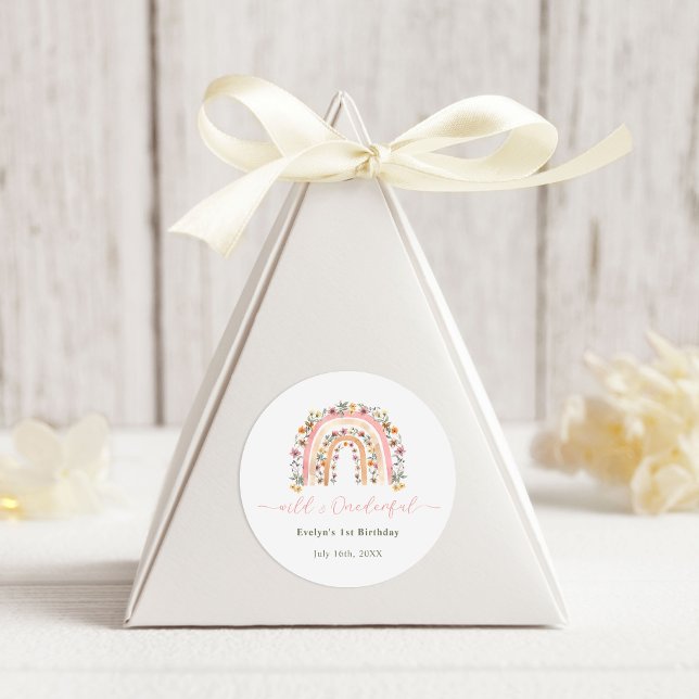 Sticker Rond Wild & Onedering Fleur sauvage Rainbow 1er anniver (Créateur téléchargé)