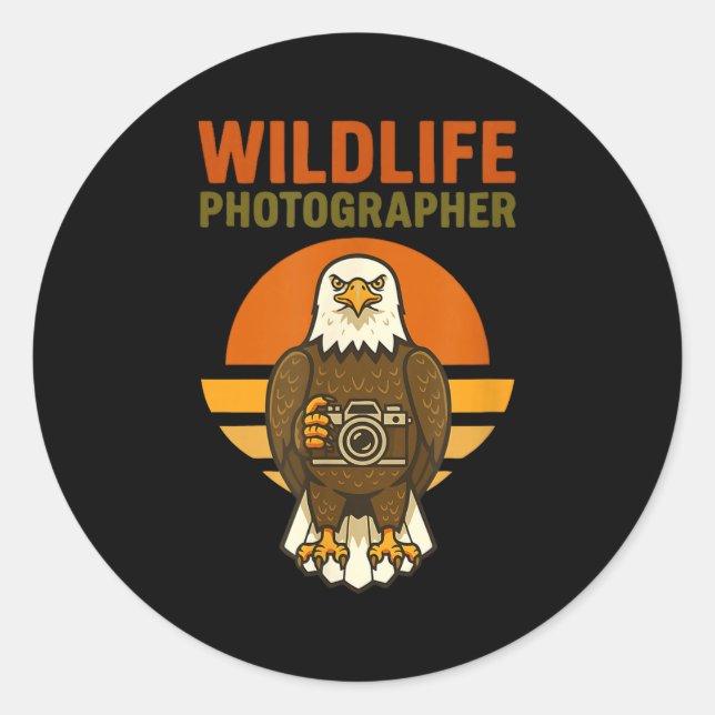 Sticker Rond Wildlife Photographer Bald Eagle Bird Photography  (Devant)