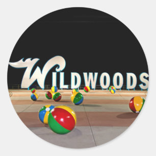 Sticker Rond Wildwoods Connexion Wildwood New Jersey