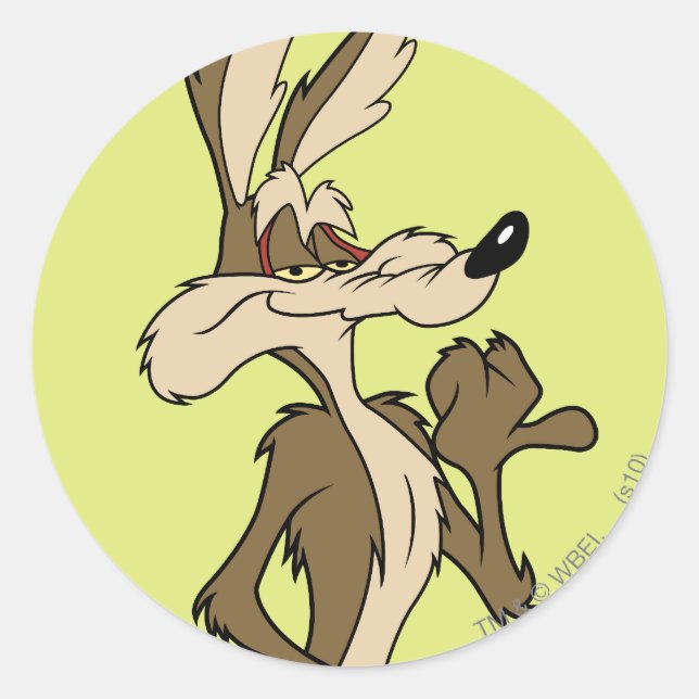 STICKER ROND WILE E. COYOTE™ A L'AIR FIER (Devant)