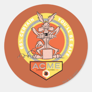 Sticker Rond WILE E. COYOTE™ Acme - 68% Certains que vous serez
