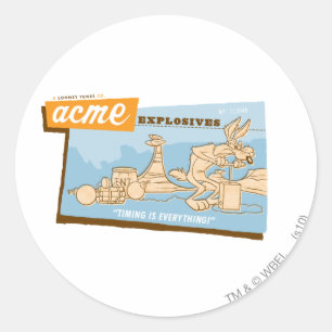 Sticker Rond WILE E. COYOTE™ Acme Explosives 2