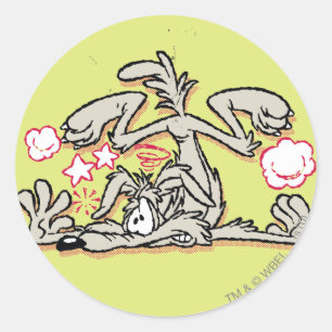 Sticker Rond WILE E. COYOTE™ Atterrissage dur