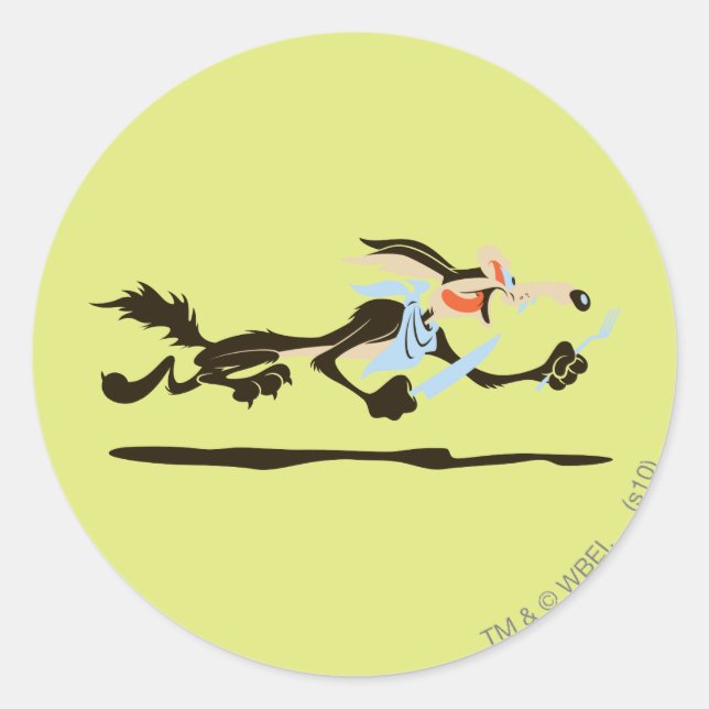 Sticker Rond WILE E. COYOTE™ Dîner de chasse (Devant)