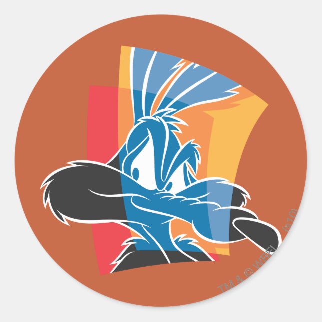 Sticker Rond WILE E. COYOTE™ Expressive 22 (Devant)