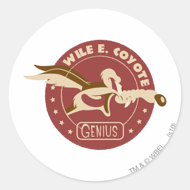Sticker Rond WILE E. COYOTE™ Génie (Devant)