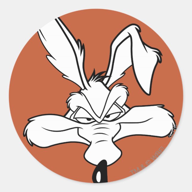 Sticker Rond WILE E. COYOTE™ Happy Head Shot (Devant)