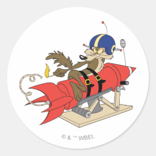 Sticker Rond WILE E. COYOTE™ lance Red Rocket