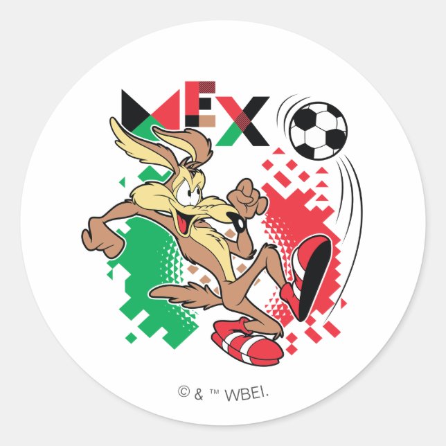 Sticker Rond WILE E. COYOTE™ Team Mexico Soccer Graphic (Devant)