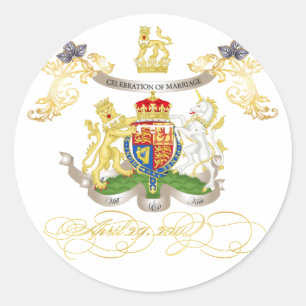 Sticker Rond Will+Kate Memorabilia, couleur personnalisable!