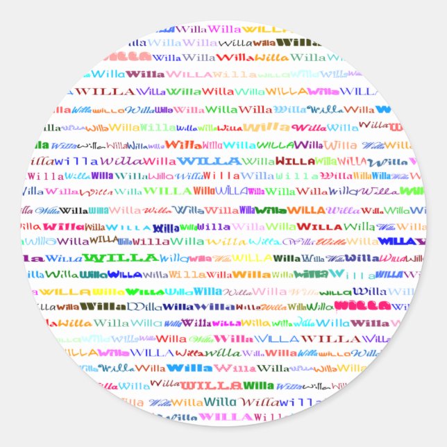 Sticker rond Willa Text Design II (Devant)