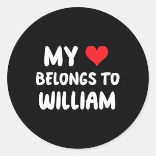 Sticker Rond William - Mon Coeur Appartient À William - Amour