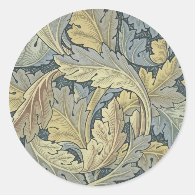 Sticker Rond William Morris Acanthus Leaves (Devant)