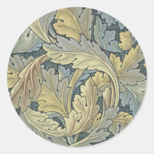 Sticker Rond William Morris Acanthus Leaves