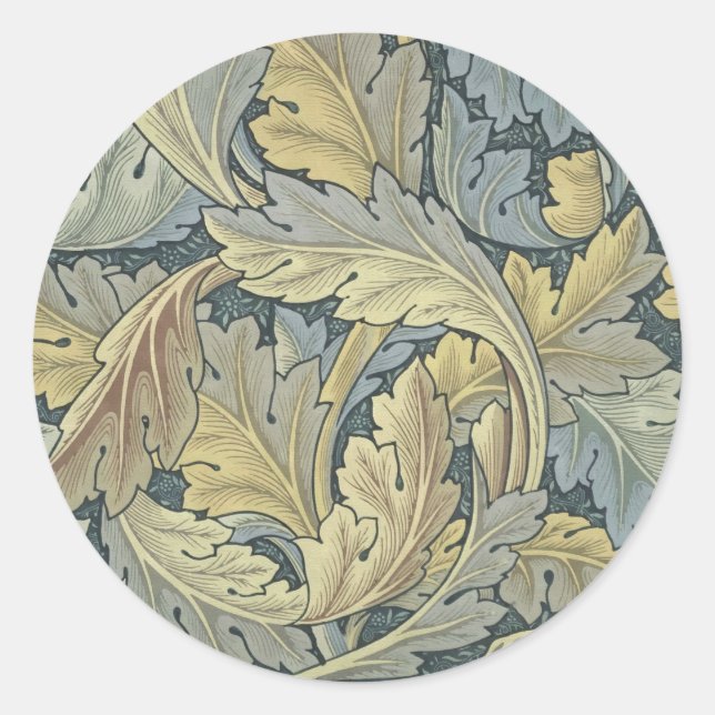 Sticker Rond William Morris Acanthus Leaves (Devant)
