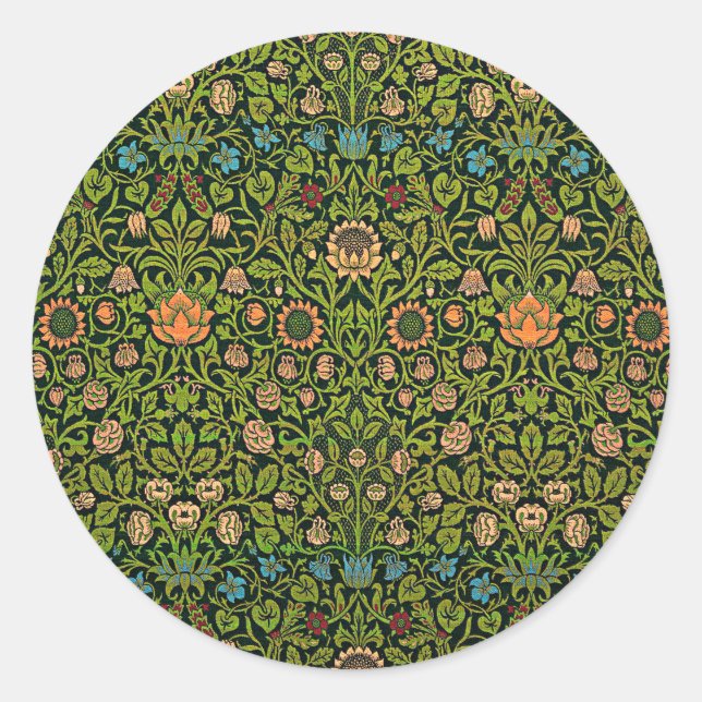 Sticker Rond William Morris - Ancolie, vert foncé, Case-Mate (Devant)